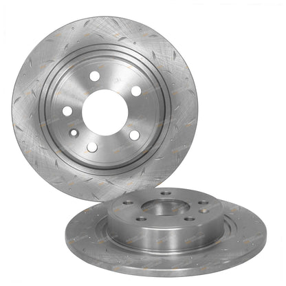 Set of 2 Rear Slotted Dimple Drilled Brake Rotors for Cruze (2009–2012)