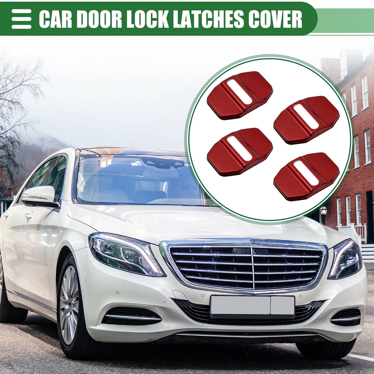 Set of 4 Door Latch Lock Cover Protectors for Mercedes-Benz AMG GLC (2016–2023)