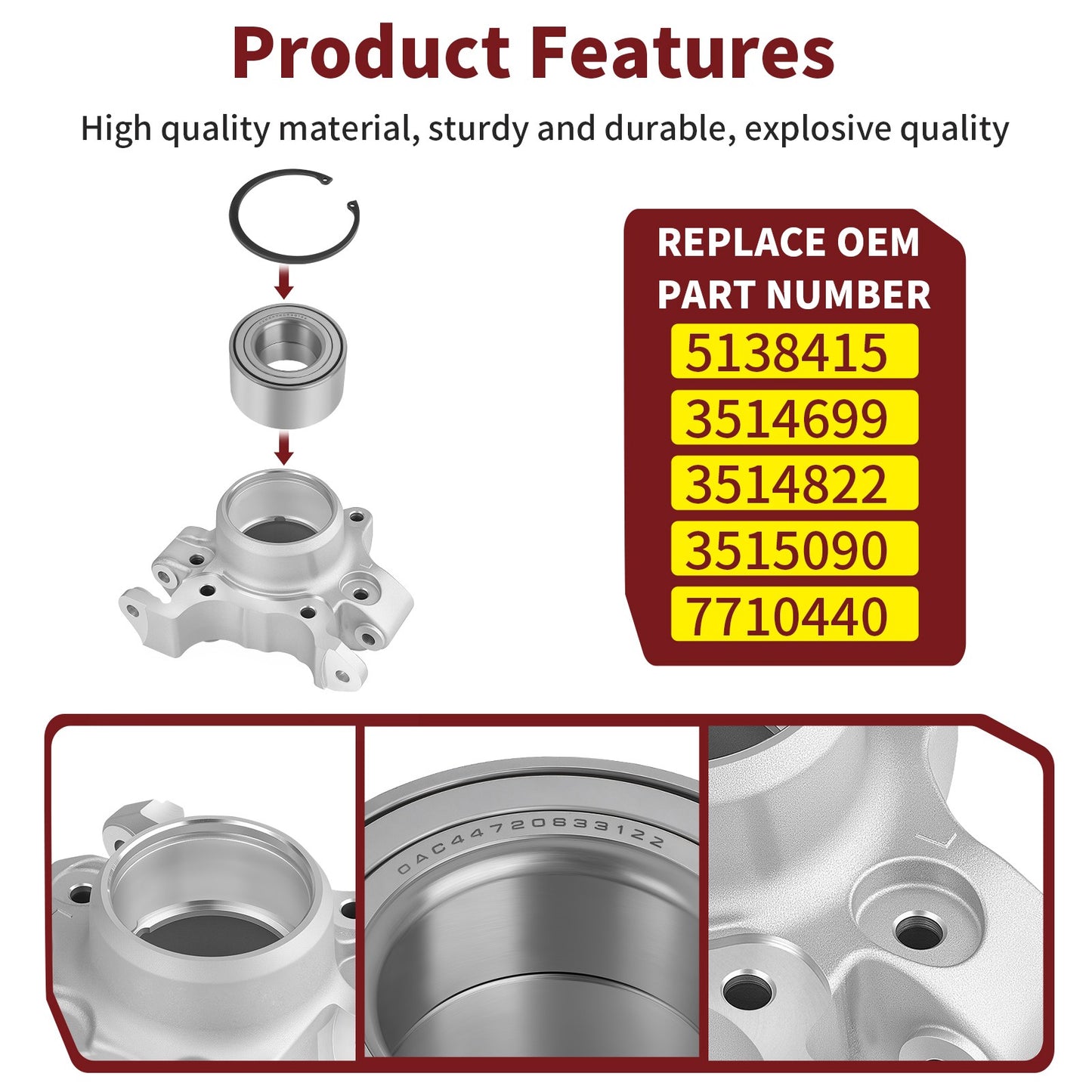 Rear Left Wheel Bearing Carrier for Polaris RZR XP 4 1000 (2014–2017)