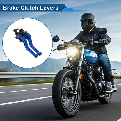 Short Brake Clutch Levers for Yamaha YZF-R25 (2014–2015) - Blue, 1 Pair
