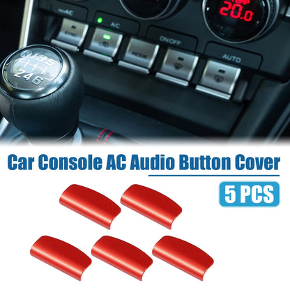 Set of 5 Console Multimedia Button Covers for Toyota GR86, Subaru BRZ Red