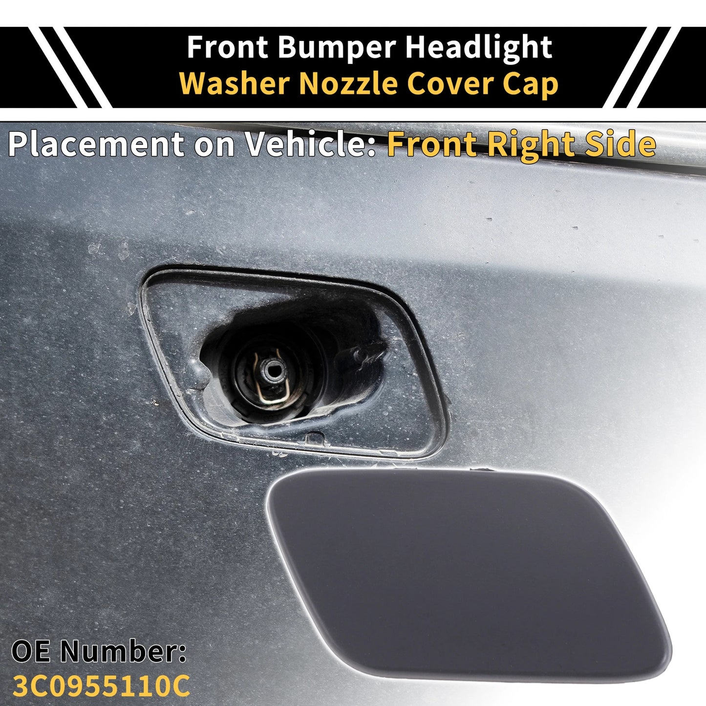 Right Bumper Headlight Washer Nozzle Cover for VW Passat 3C B6 (2005–2010)