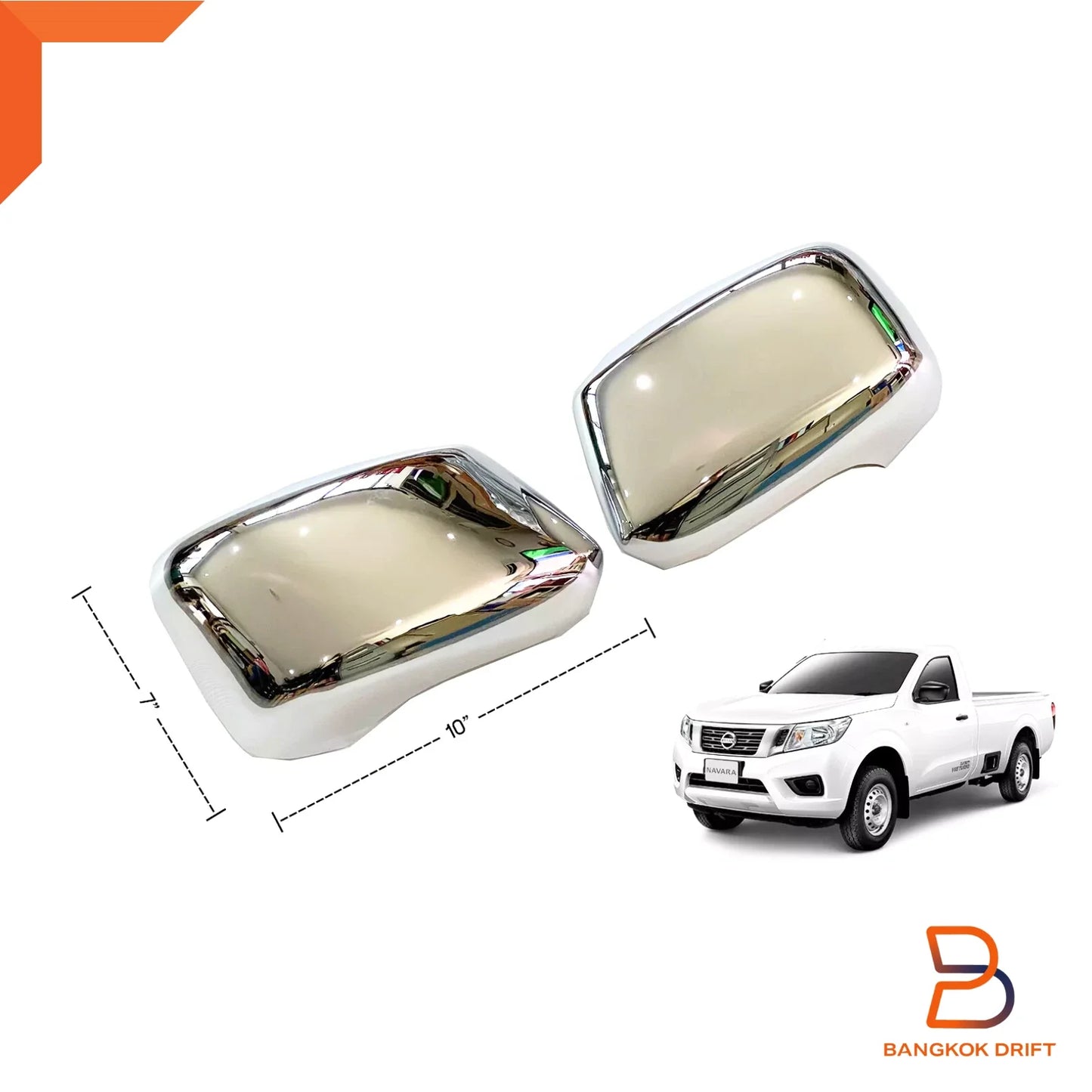 Chrome Side Wing Mirror Covers for Nissan Navara NP300 D23 (2015-2023)