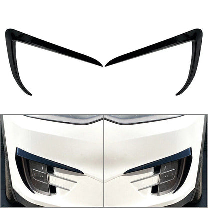 Black Front Fog Light Eyebrow Cover Trim for Tesla Model X (2015-2020)