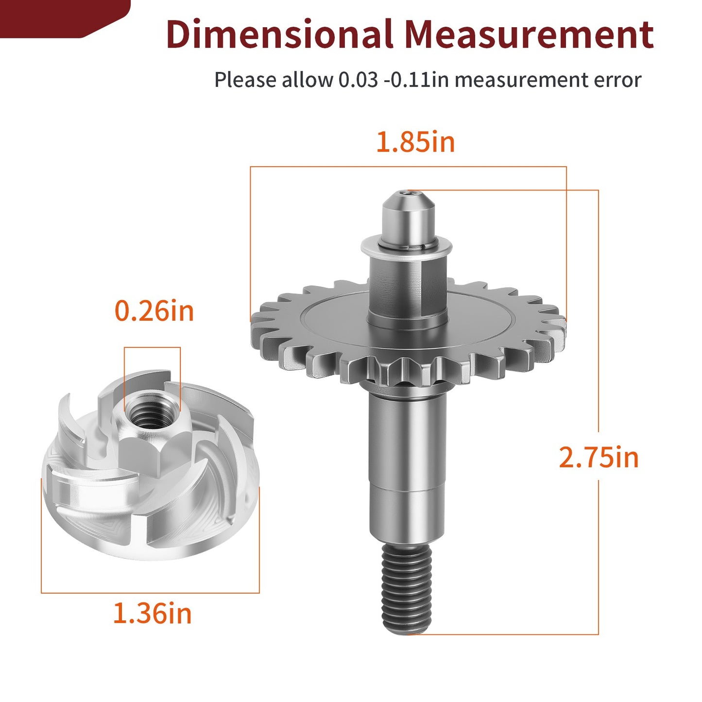 Water Pump Impeller & Shaft for Yamaha YZ125 (2002–2003)