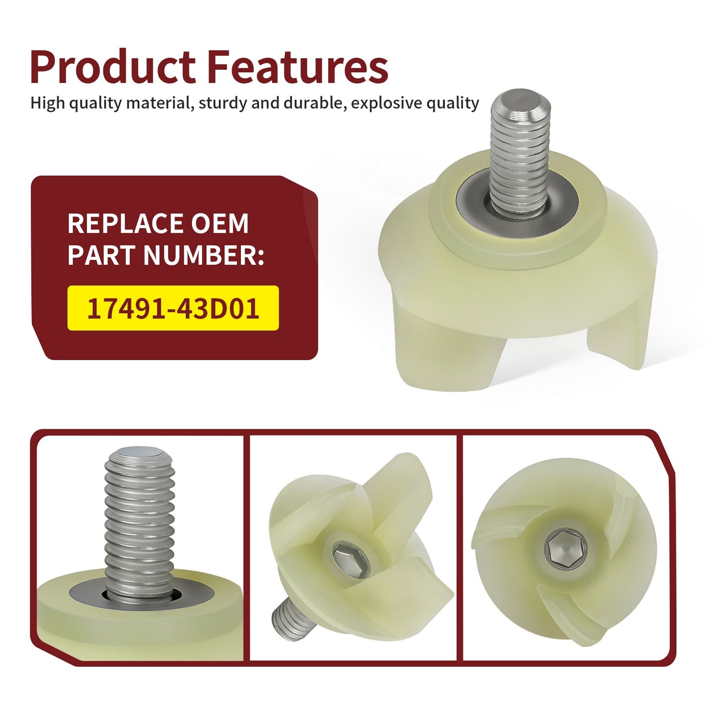 Water Pump Impeller Shaft for Suzuki RM125 (1986–2006)