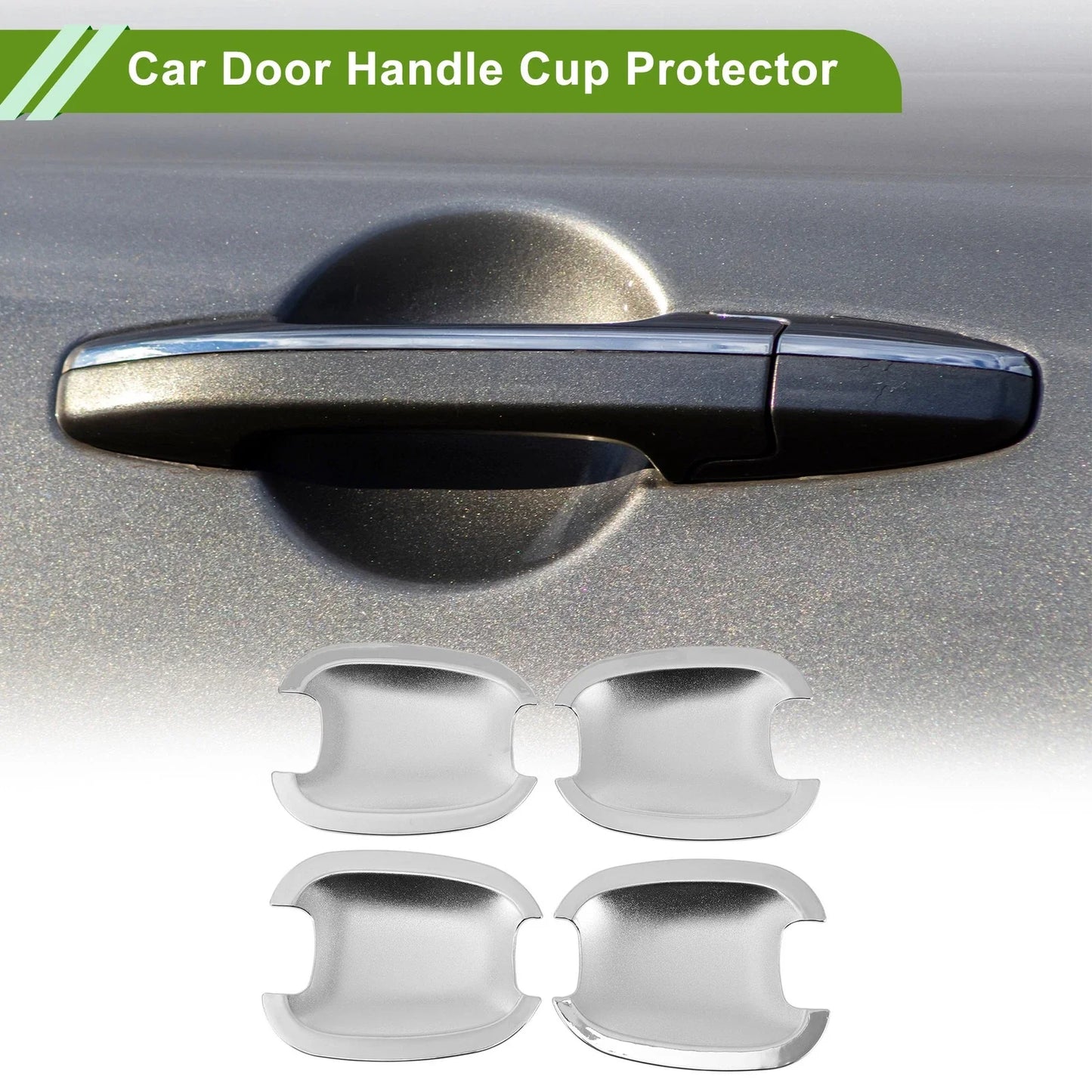 Car Door Handle Cup Protectors for Chevy Malibu & Cruze Chrome Silver Tone 4 x