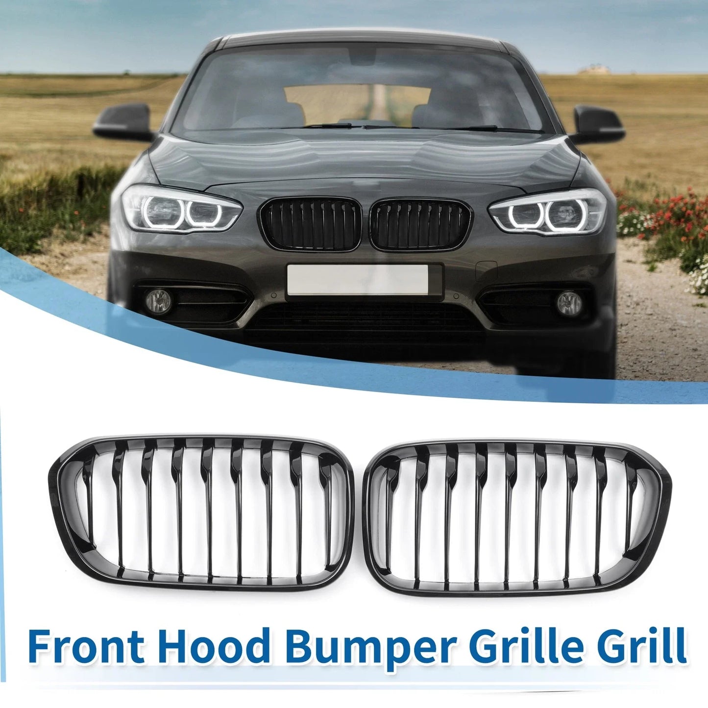 Front Bumper Grille for BMW 1 Series F20 Signal Slat (2015-2018)