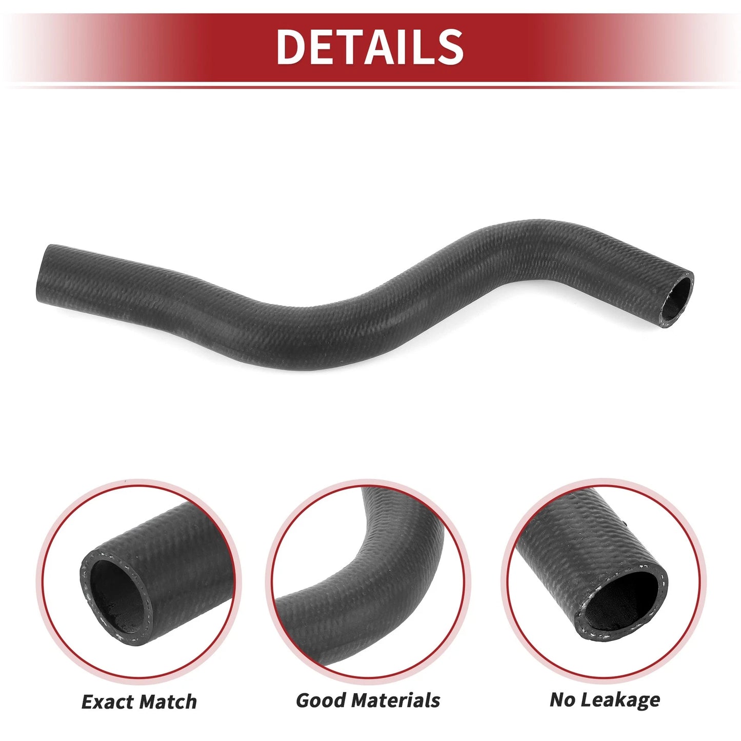 Radiator Hose for Honda Accord (2013–2017) No. 195015A2A01 Rubber Black