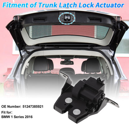 Rear Trunk Latch Lock Actuator for BMW 1 Series (2016) 51247385921 Black