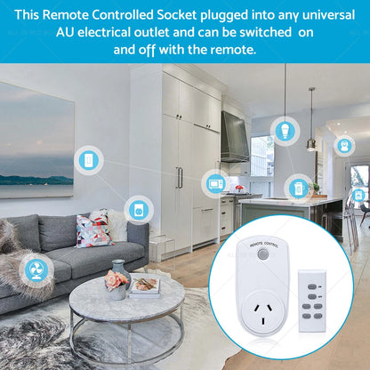 1 Pack Wireless Power Switch Mains Socket & 1 Remote Controller for AU Plug