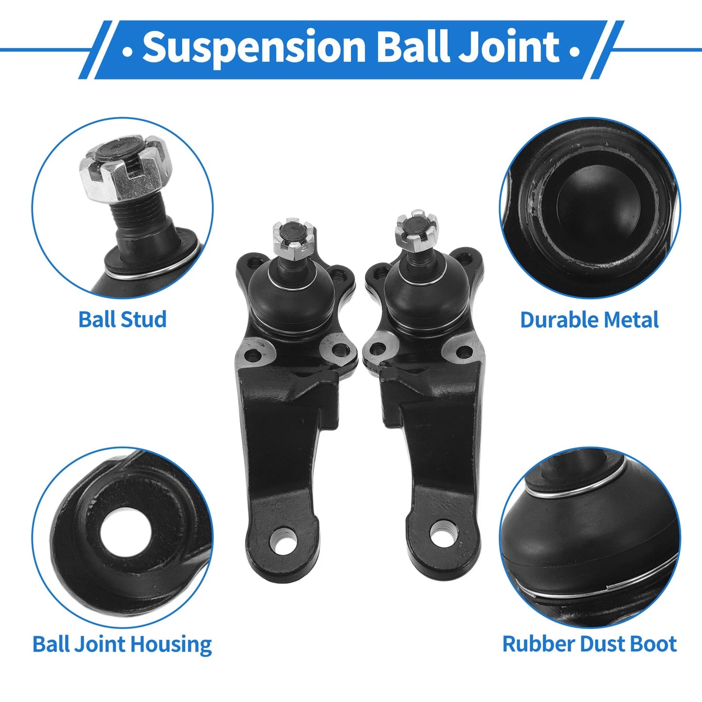 2X Front Lower Ball Joints for Toyota 4Runner (1996–2002) No. 43340-39355/43330-39465