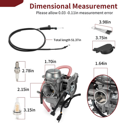 Carburetor with Throttle Cable for Arctic Cat 400 4x4 (2005–2007)