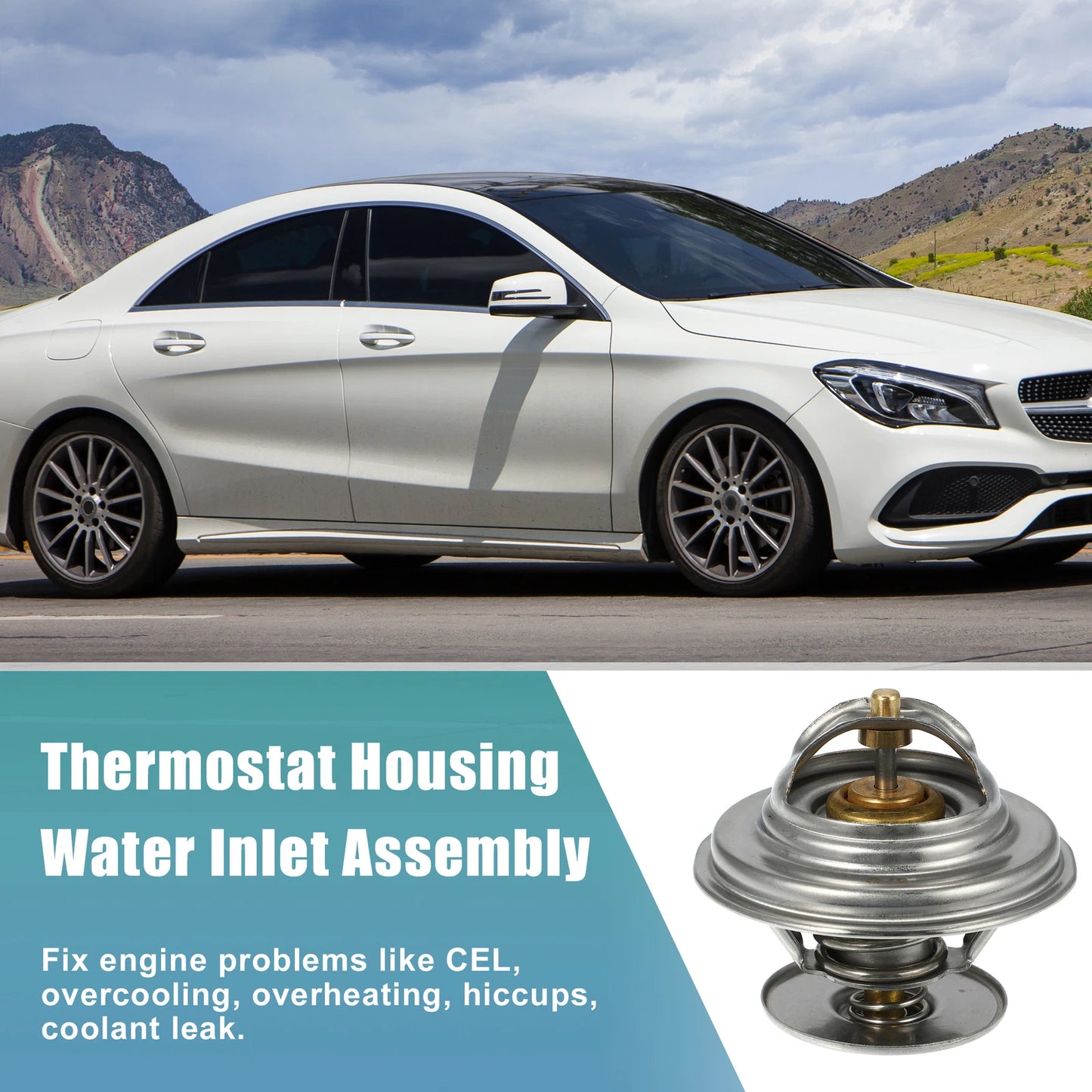 Engine Coolant Thermostat 0022037675 for Mercedes-Benz C280 E320 (1994–1997)