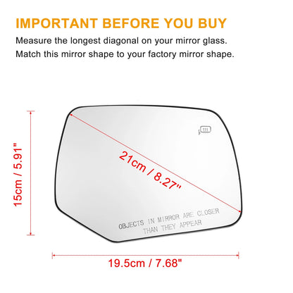 Heated Right Side Rearview Mirror Glass for Ford Escape (2008–2012)