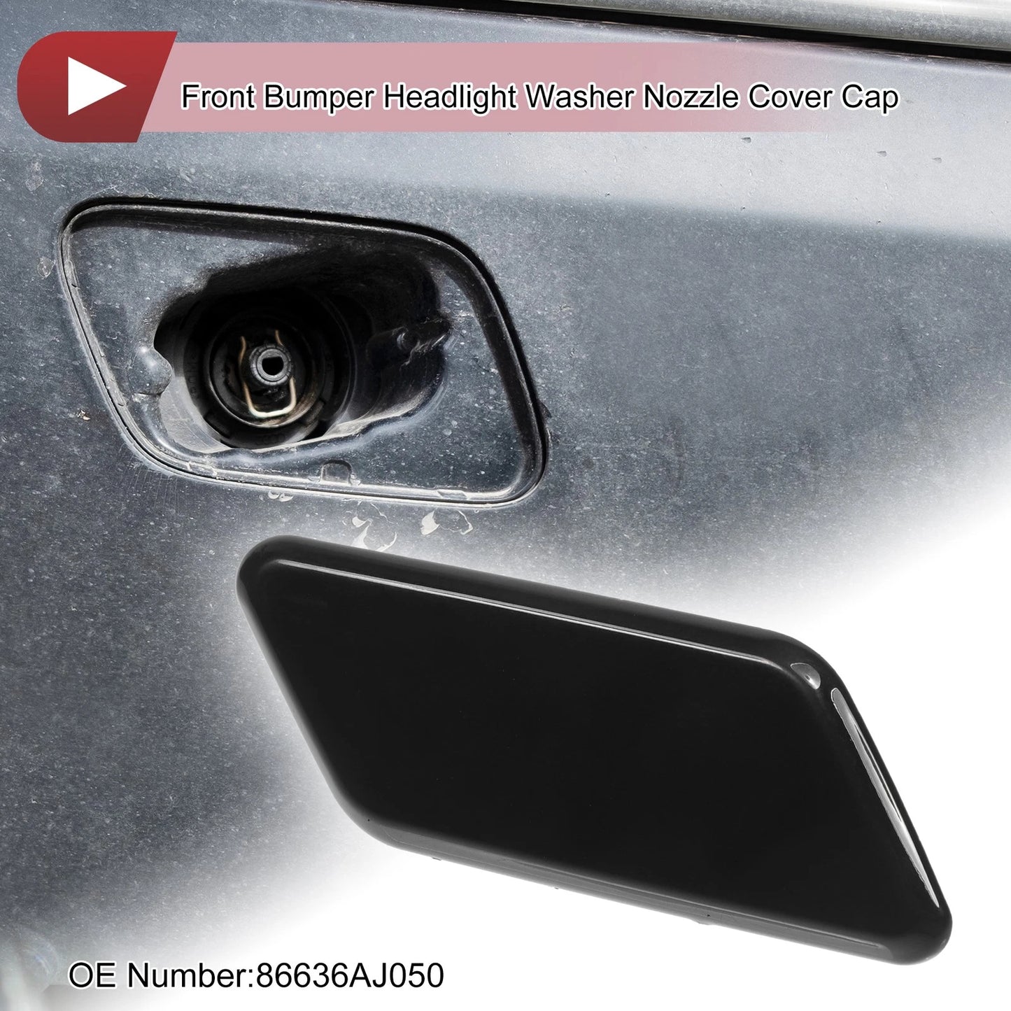 Front Right Washer Nozzle Cover Cap for Subaru Outback (2010–2012) Black