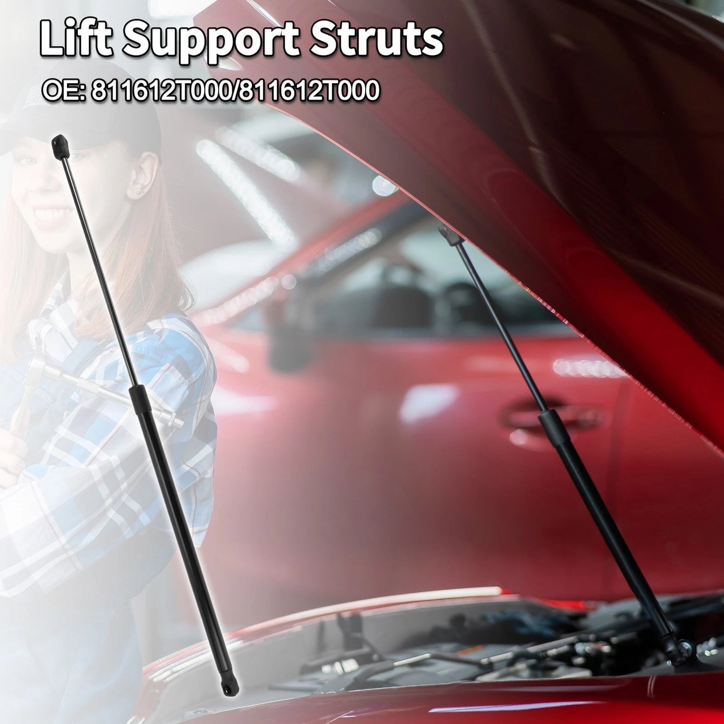 Set of 2 Front Hood Lift Supports Struts No. 811612T000 for Kia Optima (2011–2015)