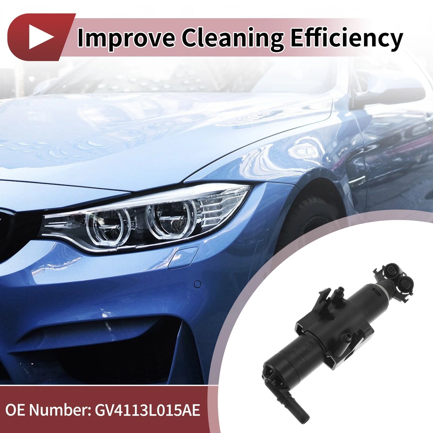 Front Driver Side Headlight Washer Nozzle for Ford Kuga (2017–2019) No.GV4113L015AE