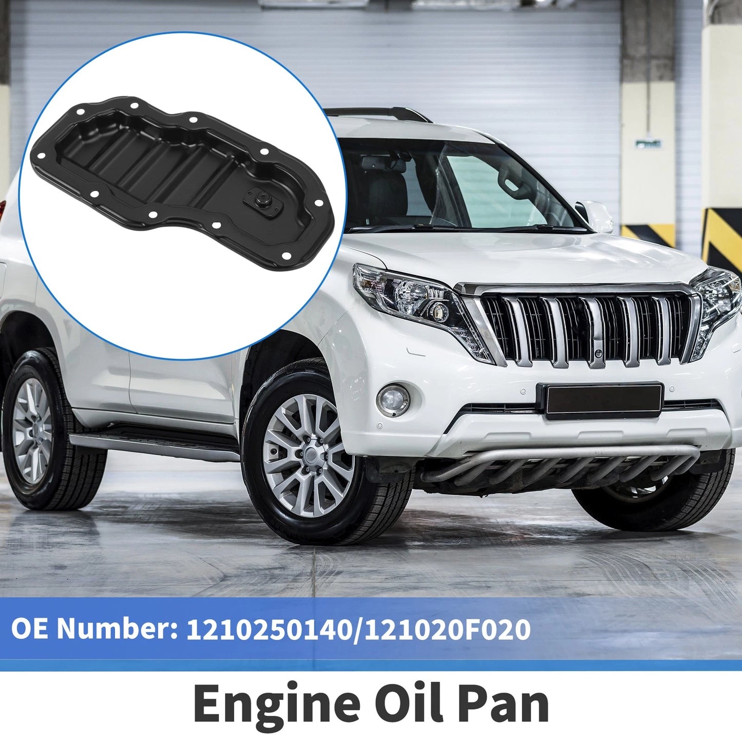 1 Pc Engine Oil Pan No.1210250140 for Toyota Land Cruiser (2007) Steel Black