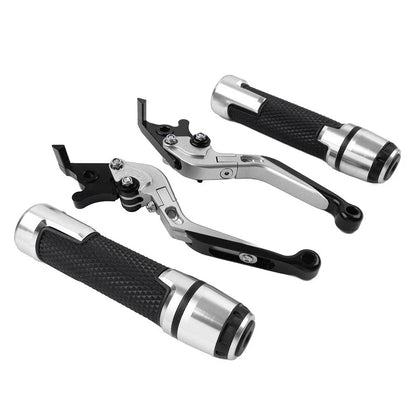 Silver Extendable Brake Clutch Levers & Handlebar Grips for BMW F900R (2020-2023)