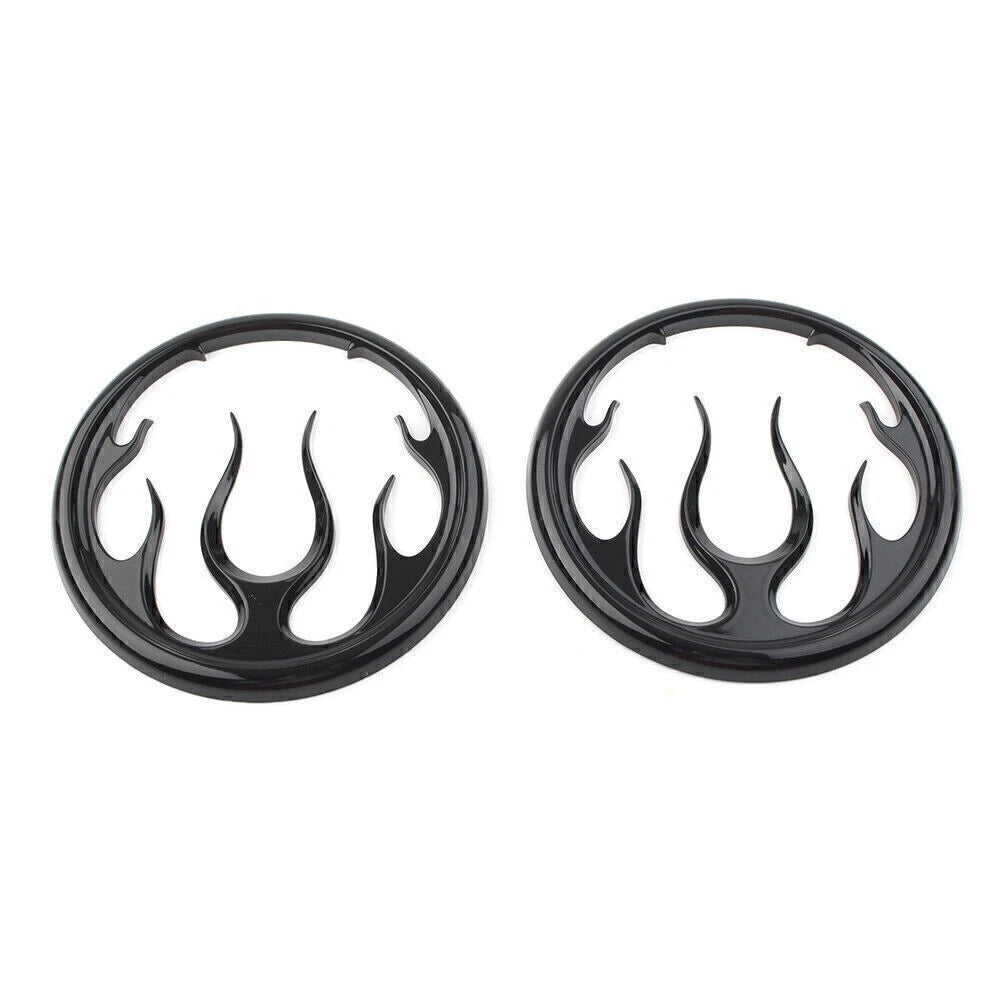 Black Flame Speaker Grill Accent Trim Cover for Harley Electra Glide (2014–2023)