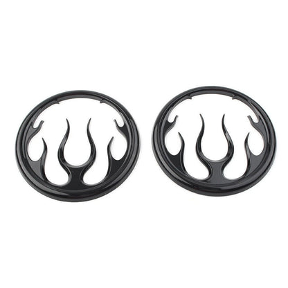 Black Flame Speaker Grill Accent Trim Cover for Harley Electra Glide (2014–2023)