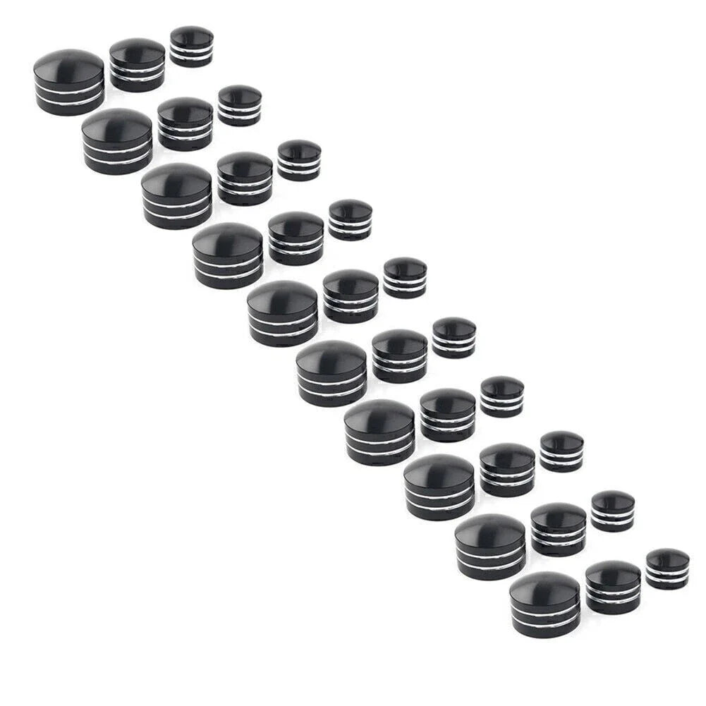 9mm Motor Bolt Topper Caps Covers for Harley  - 10 x Black CNC