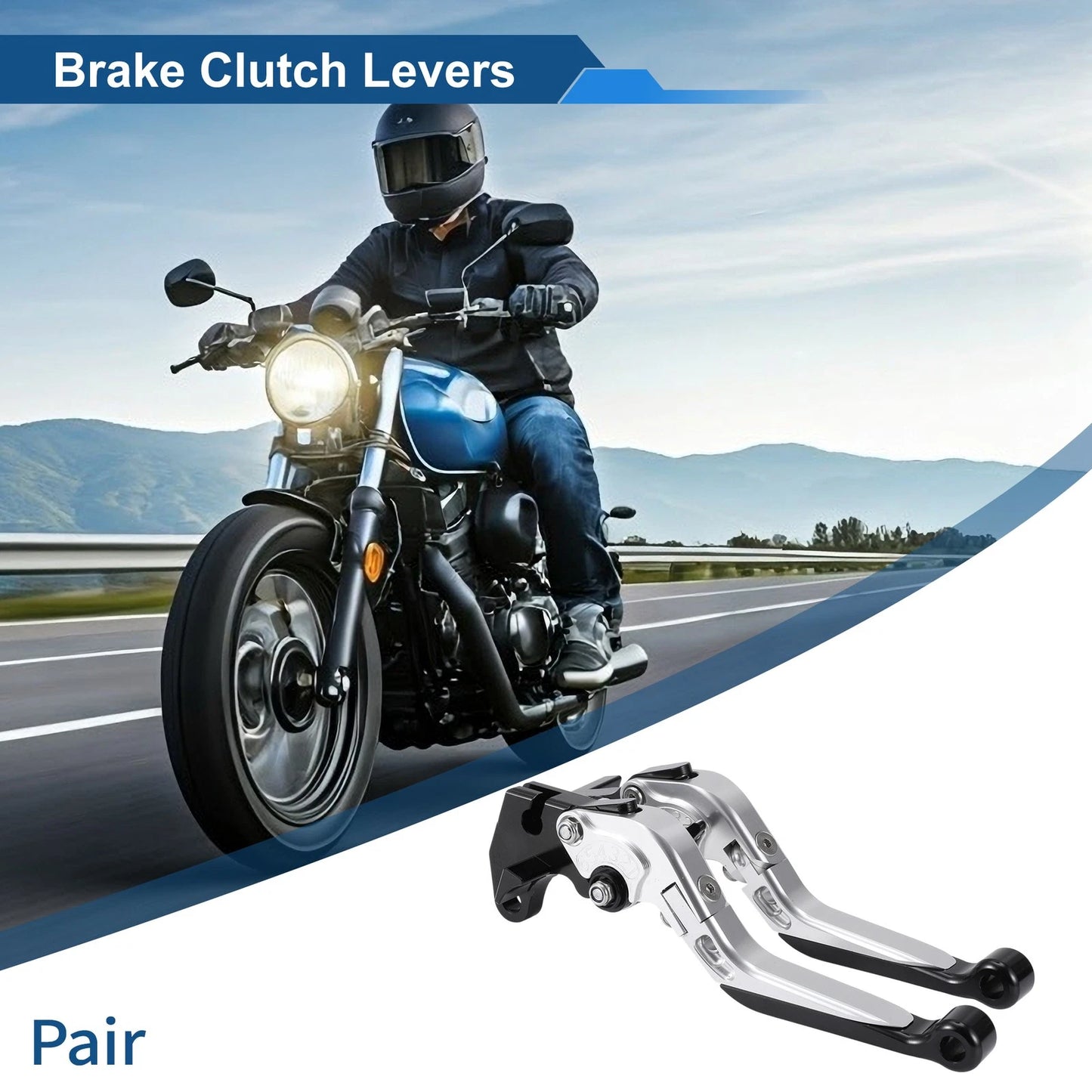 Adjustable Brake Clutch Levers for Yamaha MT125 (2014–2023) - Silver Black