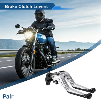 Adjustable Brake Clutch Levers for Yamaha MT125 (2014–2023) - Silver Black