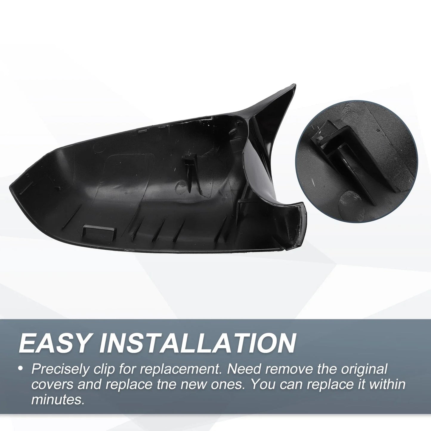 Rearview Mirror Cover Cap Gloss Black for BMW E63 5 Series