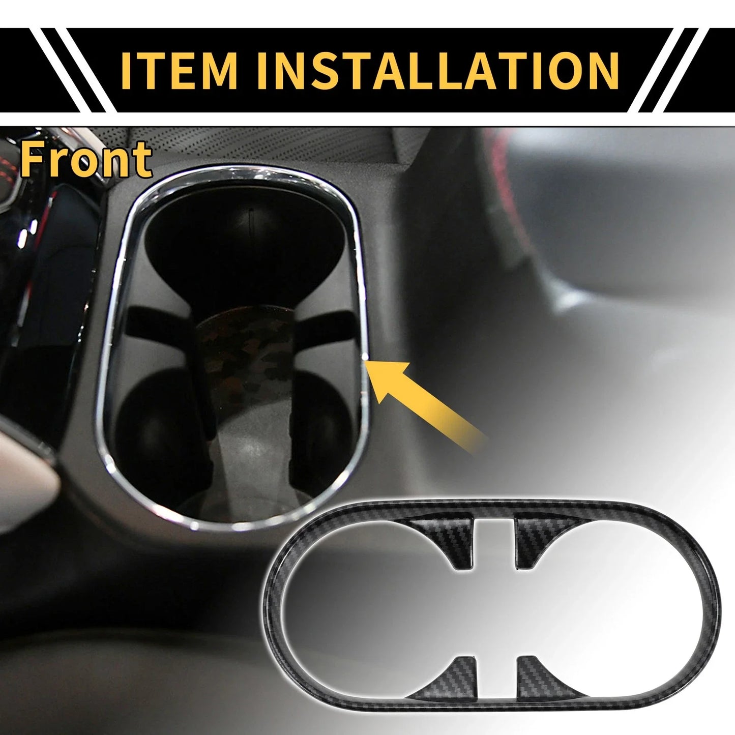 Front Central Cup Holder Cover for Chevy Colorado (2023-2024) Carbon Fiber