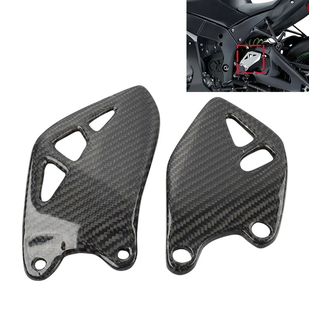 Carbon Fiber Footrest Plate Heel Guard for Kawasaki ZX-10R 2015-2024