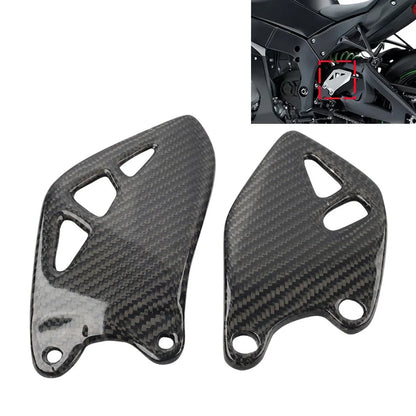 Carbon Fiber Footrest Plate Heel Guard for Kawasaki ZX-10R 2015-2024