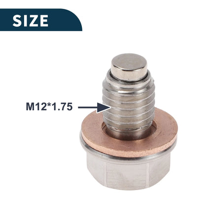 M12*1.75 Magnetic Oil Drain Plug for Universal Applications (1 Pc)