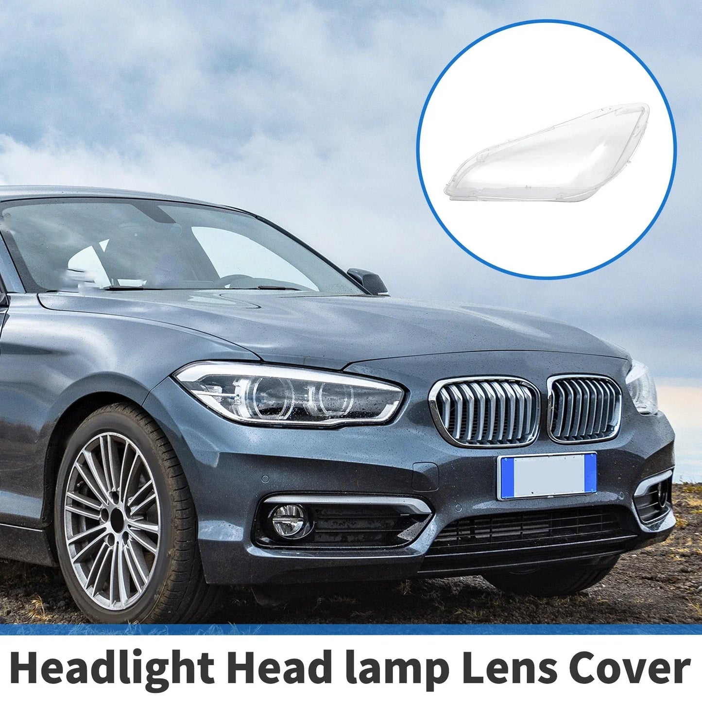 1 Pc Front Right Headlight Lens Cover for BMW X1 E84 (2010-2015) Clear