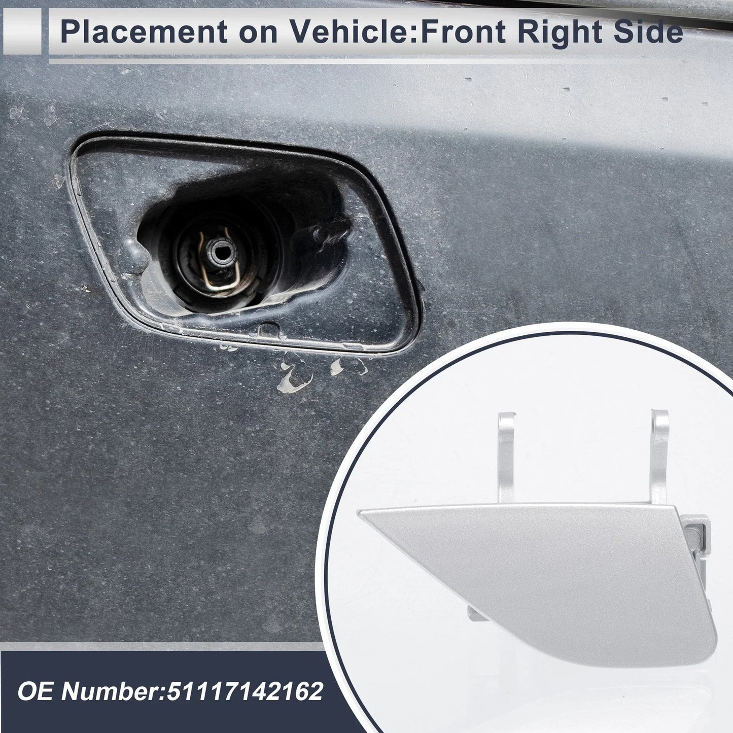 Front Right Side Bumper Headlight Washer Nozzle Cover Cap for BMW 750i