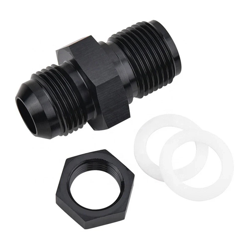 Flare Fuel Cell Bulkhead Fitting w/ Washer for Car - Black (N/A)