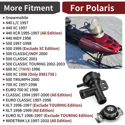 Coolant Filler Neck with Cap for Polaris Snowmobile (440–700)