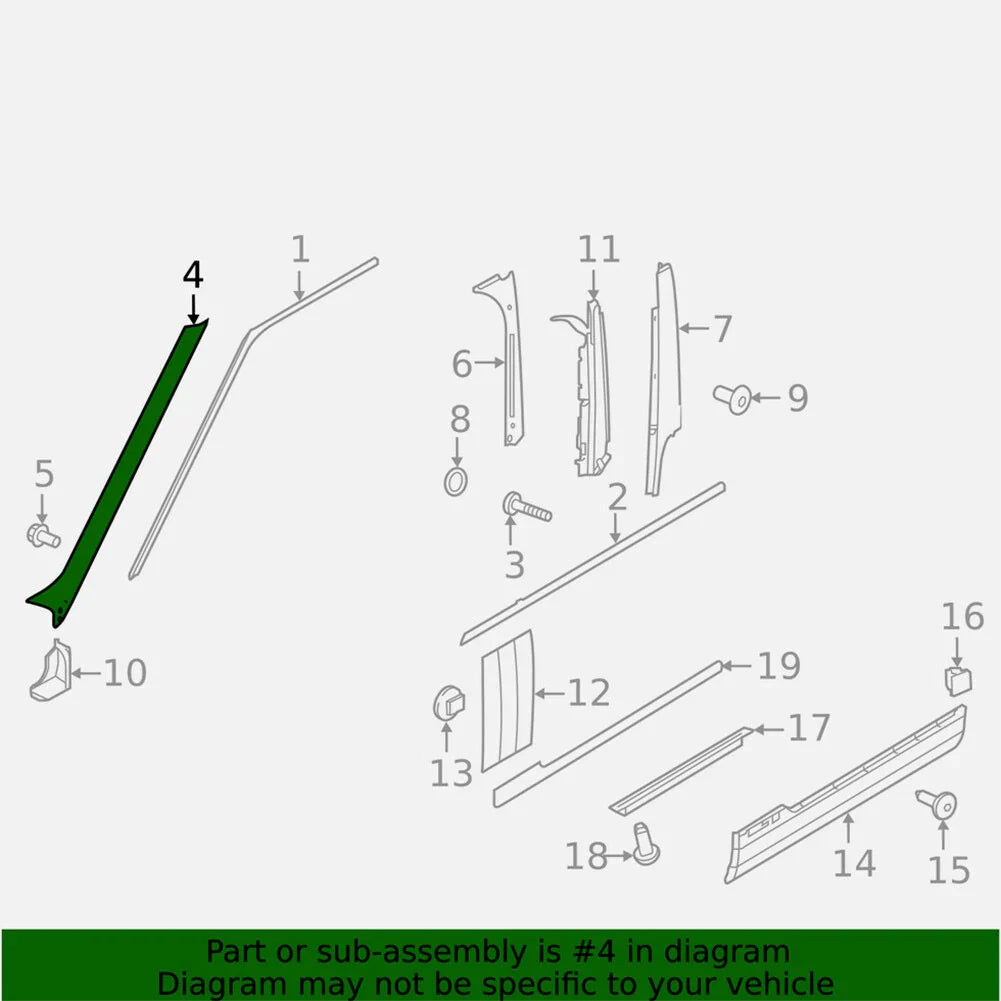 Right Front Windshield A Pillar Moulding for Land Rover Range Rover (2023)