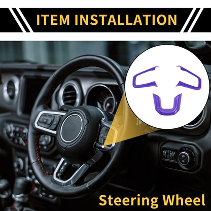 Set of 1 Steering Wheel Cover Trim for Jeep Wrangler JL JLU (2018–2024) Purple