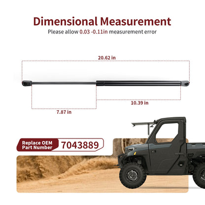 2X Front Windshield Lift Supports for Polaris Ranger 900 1000 (2013–2023)