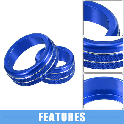 Set of 4 Console AC Audio Volume Knob Covers for Nissan Murano (2015–2021) Blue