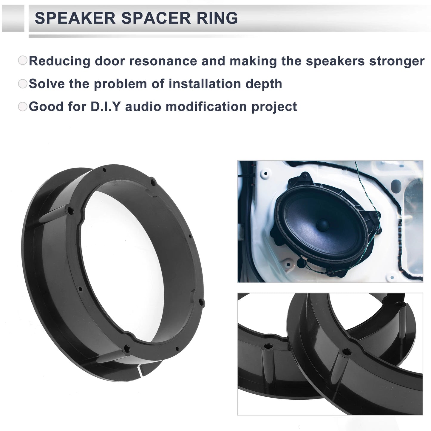 Set of 2 Speaker Spacer Rings for VW Golf (6.5")
