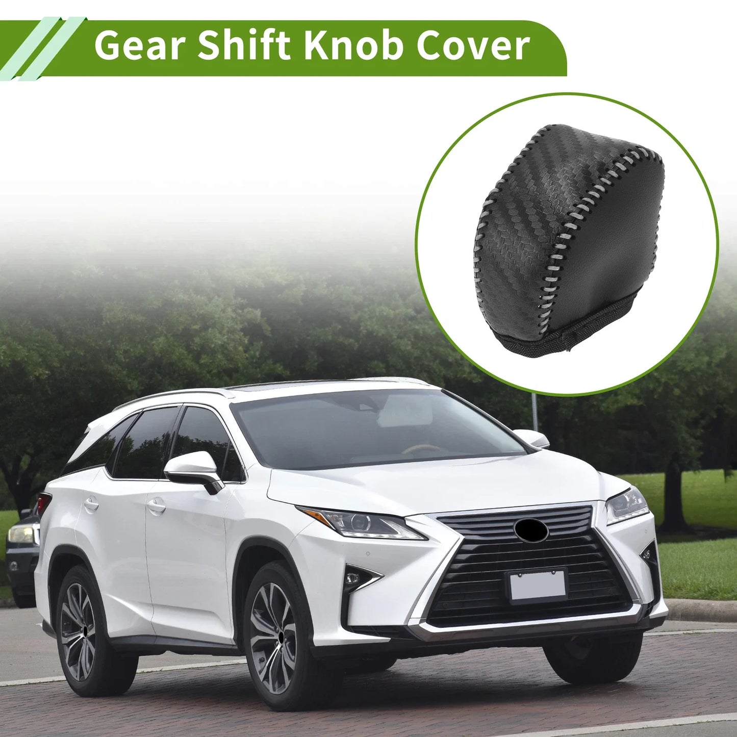 Car Gear Shift Knob Cover for Lexus NX250 2022-2023 Black Carbon Fiber