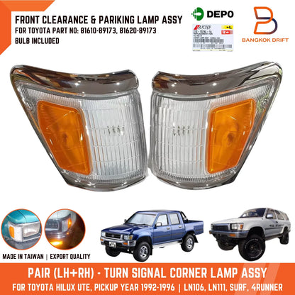 Chrome Corner Lamp Light for Toyota Hilux Ute LN111 4WD 4Runner Surf (92-96)