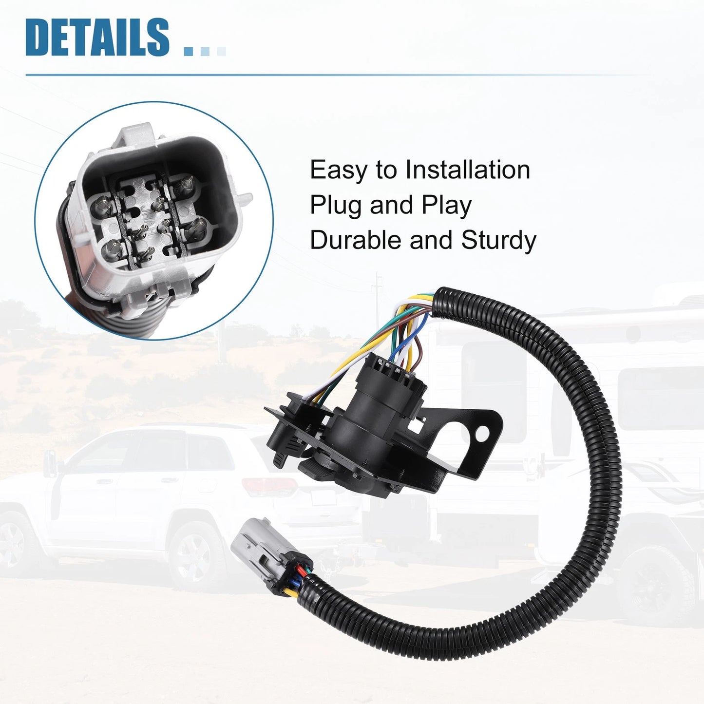 Trailer Tow Wiring Harness Plug Connector for Ford F-250 F-350 (2008–2016)