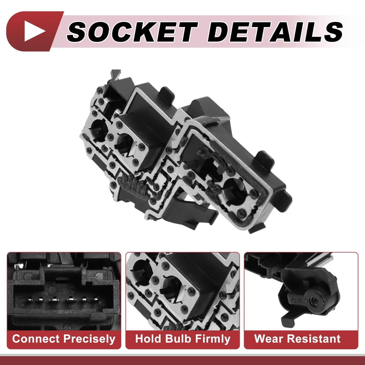 Left Tail Light Socket for Peugeot 307 T61 (2007–2014) Lamp Bulb Connector