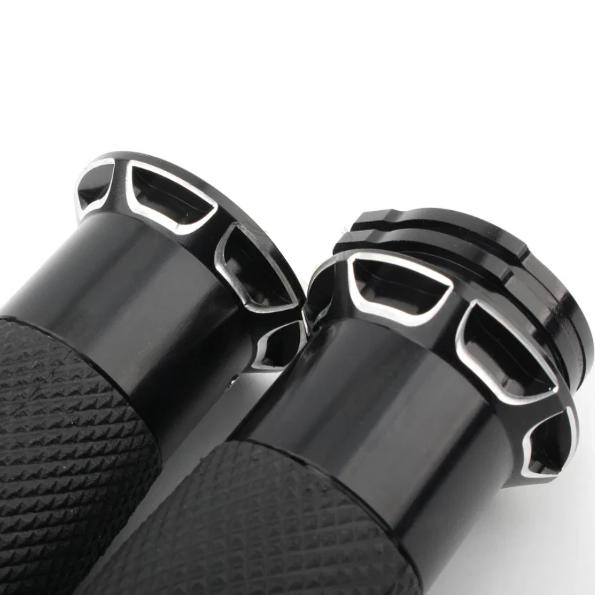 25mm Black Handlebar Grips for Harley Sportster, Dyna, Softail, Fatboy
