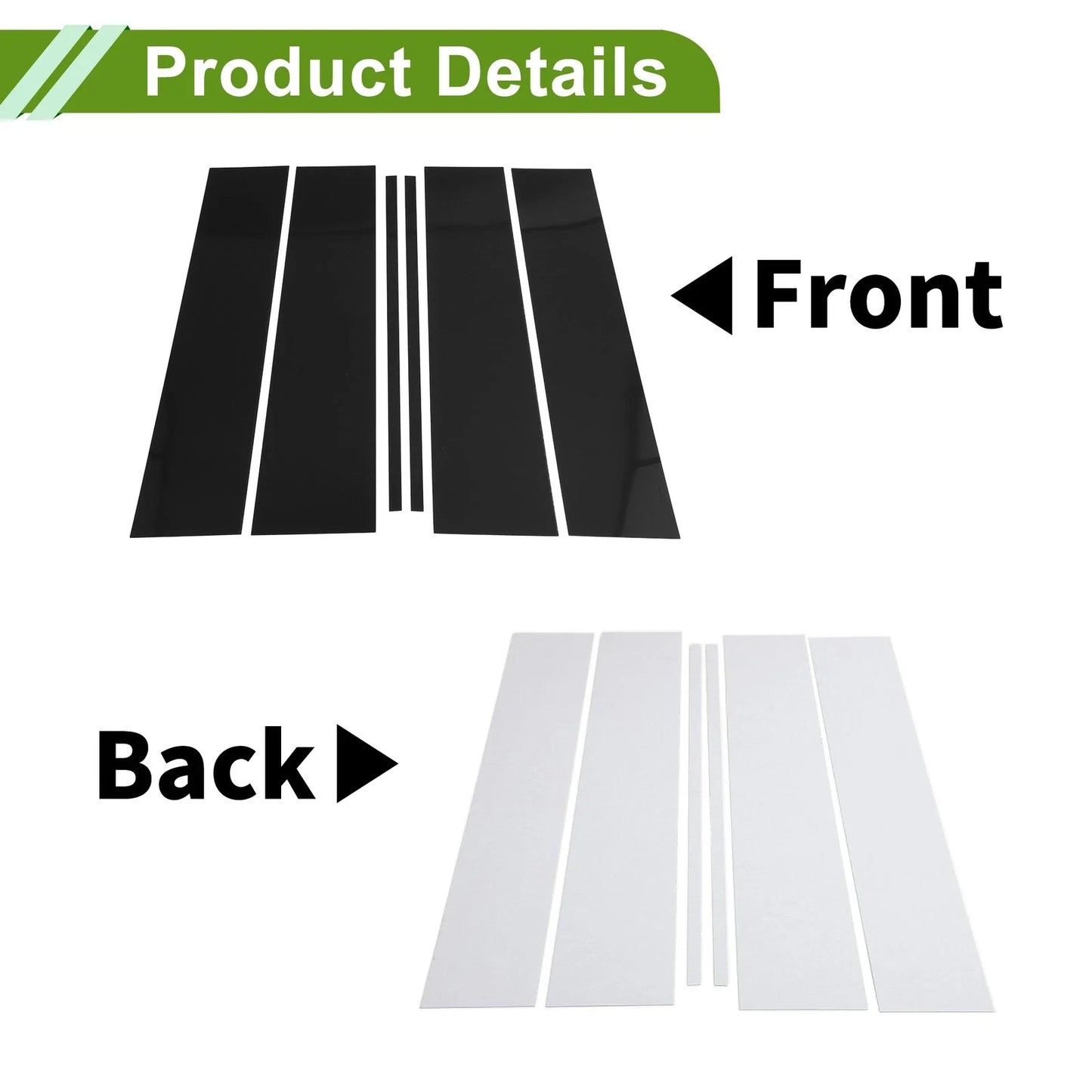 6 Pcs Black Pillar Window Trim for Chevy Suburban (2021-2023)