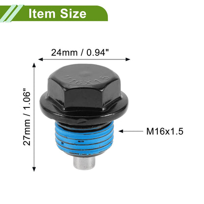 Set of 2 M16x1.5 Copper Oil Drain Plug with Gasket for Car Motorcycle